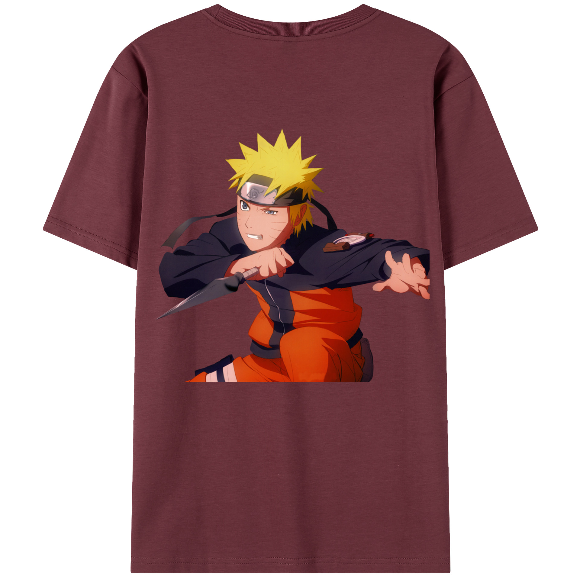 （画像用） NARUTO -ナルト- うずまき ナルト Uzumaki Naruto 綿100％半袖Tシャツ（背面プリント）